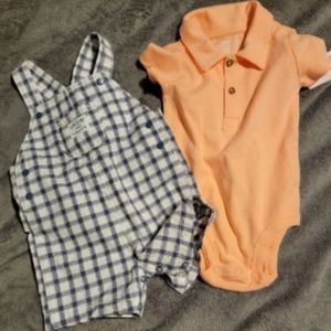 Carter's 2 piece overall set size 3-6 months